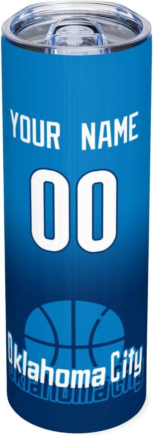 Custom Tumblers Stainless Steel Cup Personalized Basketball Insulation Travel Mug Add Your Name Number 20 oz Fans Gift for Men Women