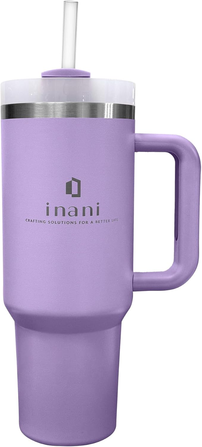 inani 40oz Tumbler With Handle And Straw, Insulated Travel Cup, Leak-Resistant, Spill-Proof Lid, Dishwasher Safe, BPA-Free, Double-Wall Insulated Premium Mug For Hot Or Iced Beverage, Orchid Purple