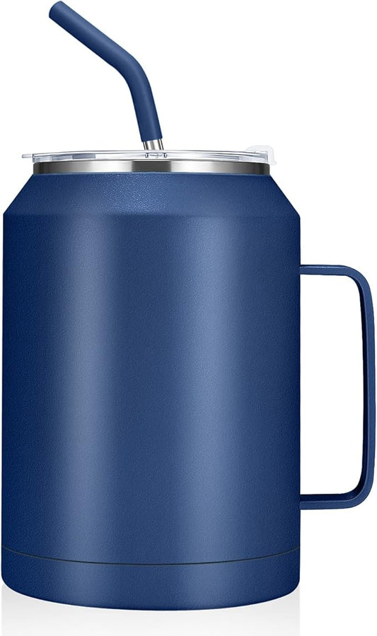 Zenbo 50 oz Mug Tumbler – Stainless Steel Vacuum Insulated Mug with Handle,Lid and Straw,Keeps Drinks Cold up to 36 Hours – Sweat-Proof Body, Dishwasher Safe