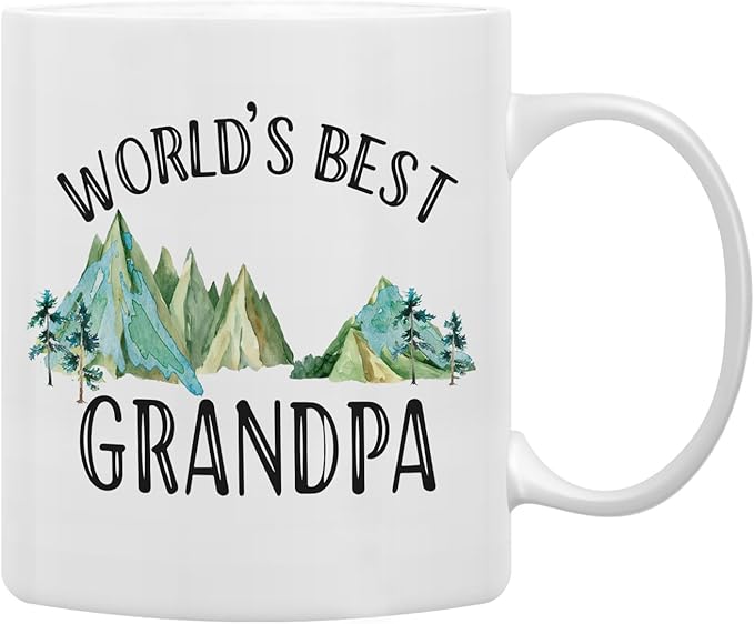 QASHWEY Grandpa Coffee Mug, Grandpa Gifts, BestGrandpa Mug, GrandpaCoffee Mugs Tea Cup Gifts for GrandpaPapa Dad Men, World’s Best GrandpaCoffee Cups Ceramic 11oz