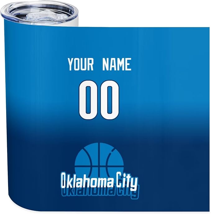 Custom Tumblers Stainless Steel Cup Personalized Basketball Insulation Travel Mug Add Your Name Number 20 oz Fans Gift for Men Women