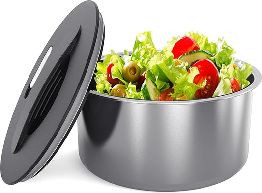Stainless Steel Food Container,Round Food Storage Container Portable for Lunch, Meal Prep, Soup and Leftover 100W-Heated Lunch BoxLeakproof,Dishwasher Safe