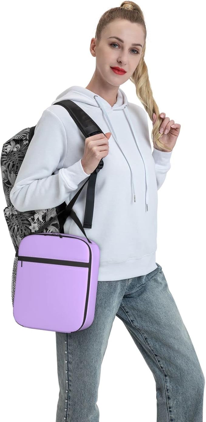 Reusable Purple Lunch Box for Adult Women Men Insulated Purple Lunch Bag for Teens Picnic Boating Beach Fishing Work