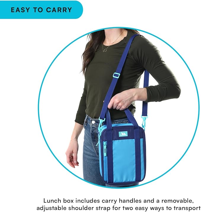 Arctic Zone Urban Lunch Box Combo with 210g Ice Pack and Sandwich Container, True Blue