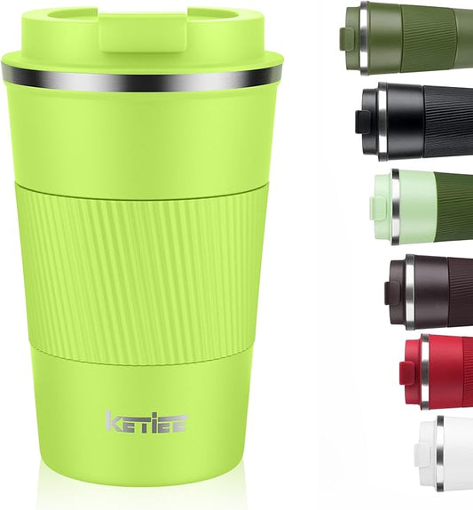 KETIEE Travel Mug 12oz, Insulated Coffee Mug with Leakproof Lid, Travel Coffee Mug Vacuum Stainless Steel Double Walled Reusable Coffee Cup for Hot and Iced Coffee Tea Water