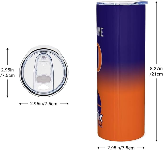 Custom Tumblers Stainless Steel Cup Personalized Basketball Insulation Travel Mug Add Your Name Number 20 oz Fans Gift for Men Women