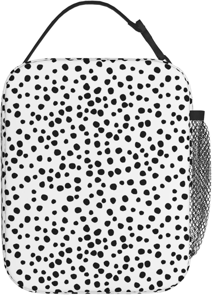 Polka Dot Lunch Box for Women Adults Washable Thermal School Lunch Bag Reusable Insulated Durable for Girls Boys Kids