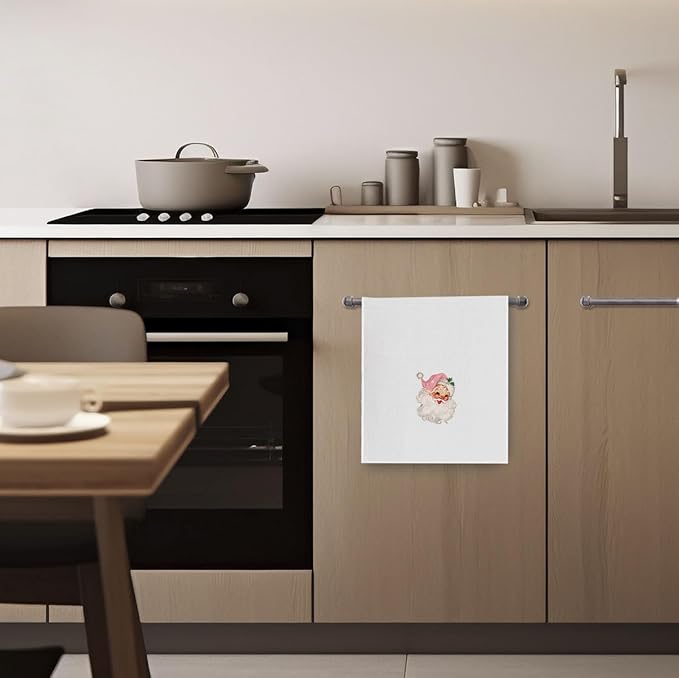 Pink Christmas Kitchen Towels,Christmas Towels Kitchen,Kitchen Christmas Towels,Pink Christmas Santa Waffle Weave Kitchen Dish Tea Hand Towels,Pink Santa Claus Decor(16×24 Inches)