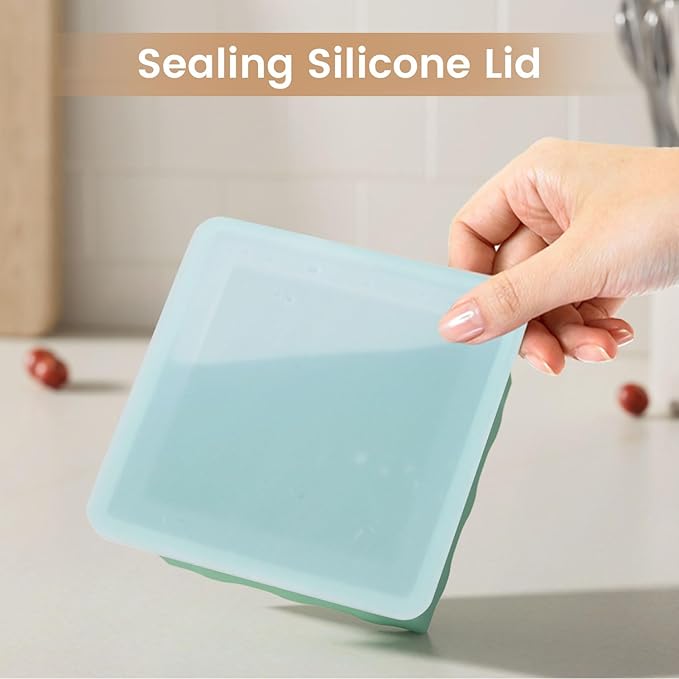 Silicone Freezer Tray for Soup Ice Cubes: 2-Cup Freezing Trays with Lid for Meal Prep - 4Pack Silicon Soup Portion Freeze Tray Make Stock Souped Ice Cube