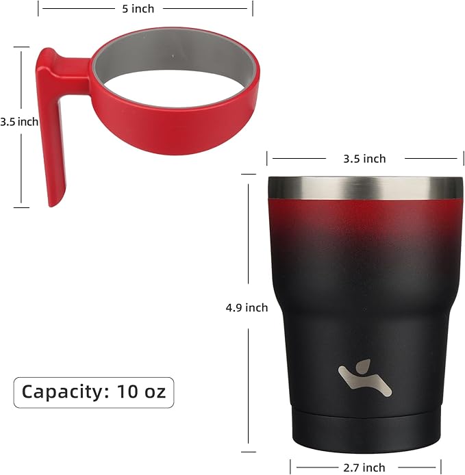 10 oz Tumbler with Handle and 2 Straw 2 Lid, Insulated Water Bottle Stainless Steel Vacuum Cup Reusable Travel Mug,Mystic Moon