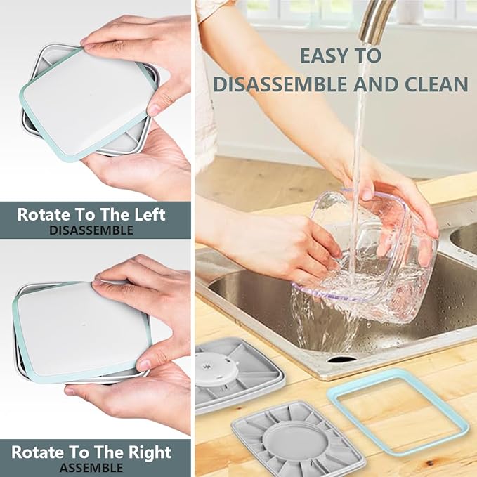 3-Piece Airtight Food Storage Containers Set - 1200ml Leakproof Kitchen Jars with One-Touch Button Lids, Stackable Design for Pantry Organization (Pasta, Cereal, Snacks)