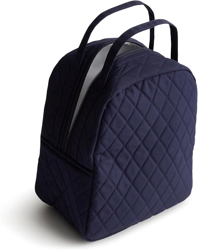 Vera Bradley Women's Premium Cotton Lunch Bag, Peacoat, One Size