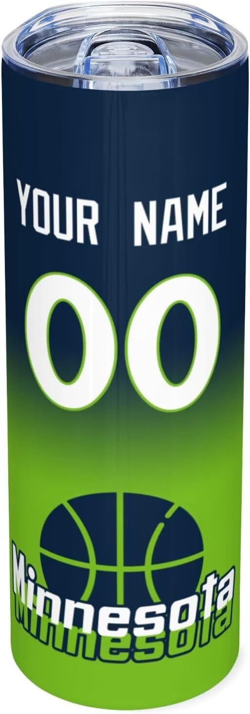 Custom Tumblers Stainless Steel Cup Personalized Basketball Insulation Travel Mug Add Your Name Number 20 oz Fans Gift for Men Women