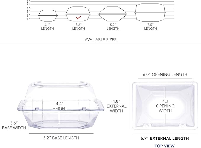 Royal Imports 50 Pack Clear Plastic Flower Box for Corsage, Boutonniere, Rose, Orchid Prom Wedding Craft Container 6x5x4