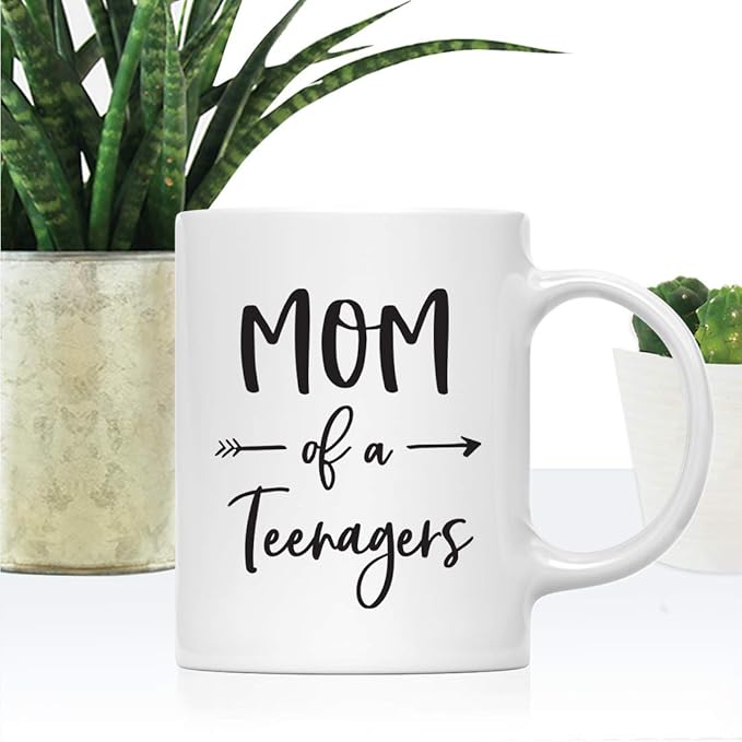 Andaz Press Mother's Day 11oz. Ceramic Coffee Tea Mug Gift for Mom, Mom of Teenagers, 1-Pack