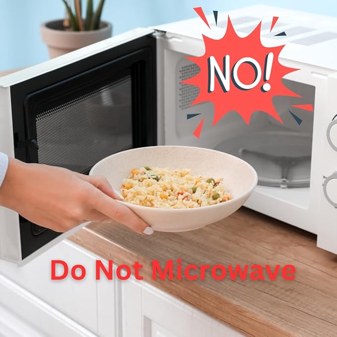 bzyoo 12 Piece White Melamine Dinnerware Set - Durable, Easy to Clean Plates and Bowls - Ideals for Parties, Camping Dish Set BPA Free Organica White Collection