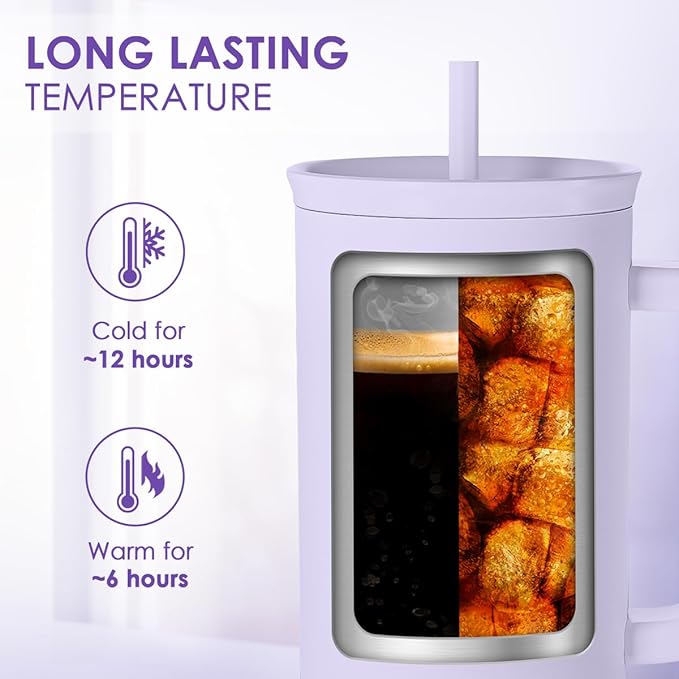 Gift for Mom - Cool Mom Club Stainless Steel Tumbler with Handle, Travel Coffee Mug for Moms - Gifts for Birthday Christmas Mothers Day, 40oz