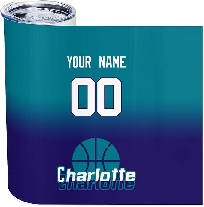 Custom Tumblers Stainless Steel Cup Personalized Basketball Insulation Travel Mug Add Your Name Number 20 oz Fans Gift for Men Women