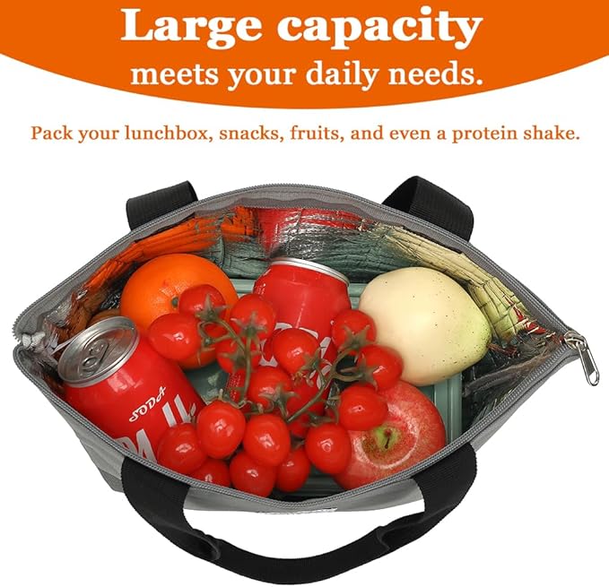 XQXA Lunch Bag Reusable Insulated Cooler Water Resistant Lunch Box Adult Tote Lunch Bag for Women/Men Work Picnic Beach or Travel