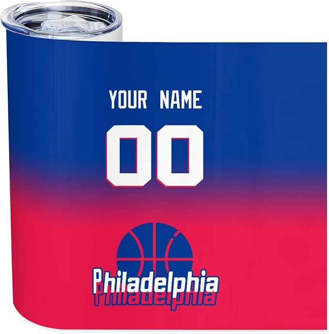 Custom Tumblers Stainless Steel Cup Personalized Basketball Insulation Travel Mug Add Your Name Number 20 oz Fans Gift for Men Women