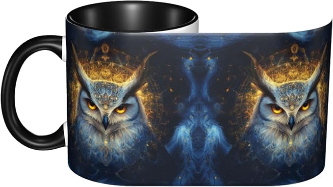 Yrebyou Owl Coffee Mug Funny Tea Cup Ceramic Mugs 11OZ with Handle Gifts for Women Men Home Office Decor