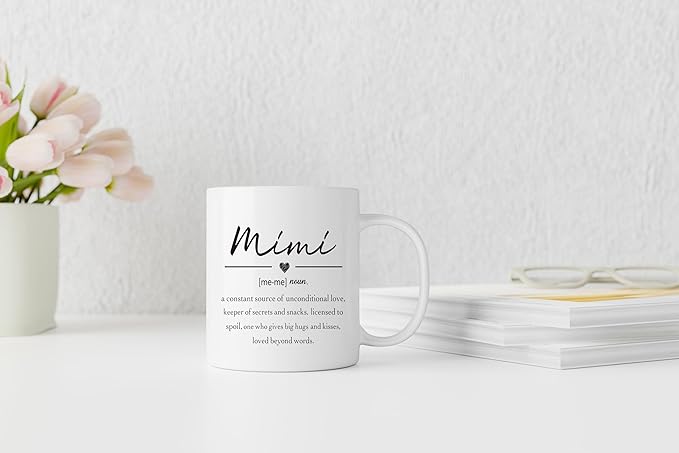 QASHWEY Mimi Coffee Mug, Mimi Mug, Mothers Day Mugs Gifts forMimi, Grandma Coffee Mugs, MimiCoffeeMugs Tea Cup Gifts for GrandmaMimi Women, MimiDefinition CoffeeCups Ceramic 11oz