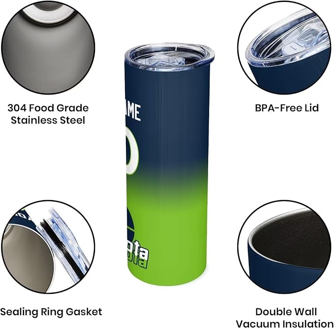 Custom Tumblers Stainless Steel Cup Personalized Basketball Insulation Travel Mug Add Your Name Number 20 oz Fans Gift for Men Women