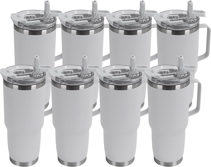 HASLE OUTFITTERS 30oz Tumbler Bulk with Handle, Insulated Travel Coffee Mug Set with Handle Leak-Proof Double Wall Stainless Steel Vacuum Tumblers Pack Metal Cup for Hot and Cold Drink