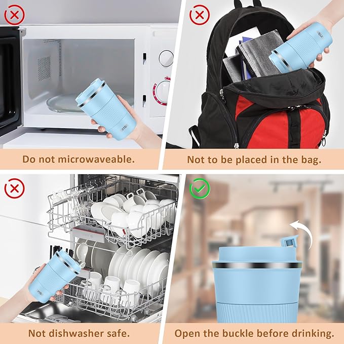 KETIEE Travel Mug 12oz, Insulated Coffee Mug with Leakproof Lid, Travel Coffee Mug Vacuum Stainless Steel Double Walled Reusable Coffee Cup for Hot and Iced Coffee Tea Water