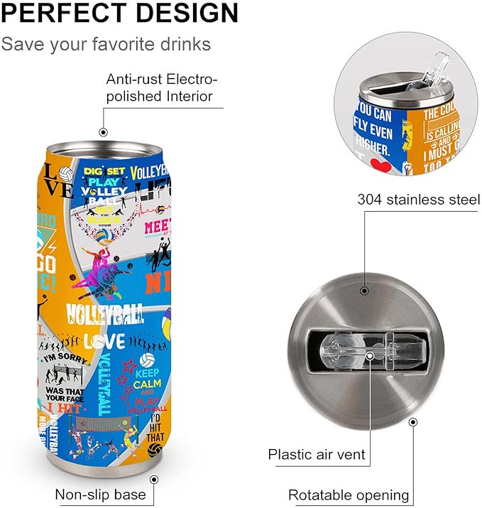 Volleyball Tumbler Cup Travel Mug With Lid,Volleyball Lover Birthday Gifts Stainless Steel Vacuum Coffee Mug Cup Volleyball Gifts For Women Men 17 Oz