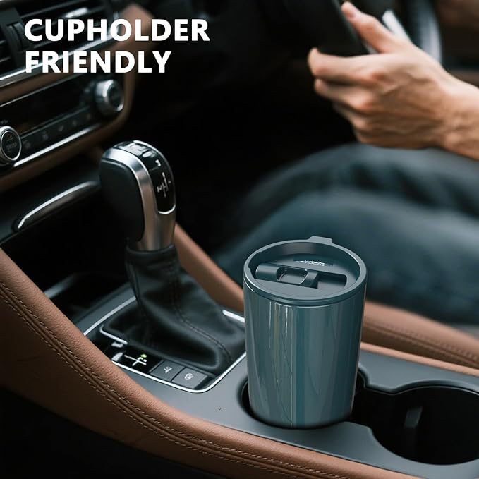 TILUCK 20 oz Tumbler with Leak-Proof Lid, Vacuum Insulated Stainless Steel Coffee Mug, Double-Walled Travel Tumbler for Hot and Cold Drinks(GlitterIndigo, 20oz)