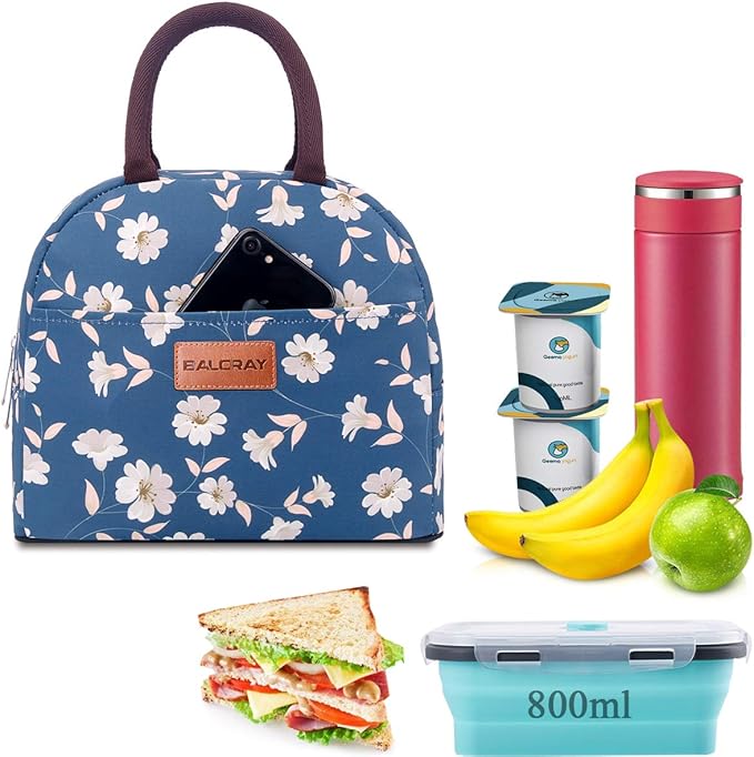 BALORAY Lunch Bag for Women Men Insulated Lunch Box for Adult Reusable Lunch Tote Bag for Work, Picnic or Travel (Morning Glory)