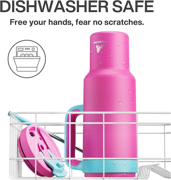 50 oz Tumbler with Handle, 2-in-1 Straw and Sip Lid, Leakproof, Dishwasher Safe, Insulated Stainless Steel Travel Coffee Mug, Keeps Cold for 34 Hours, Fits in Car Cup Holder (Barbie)