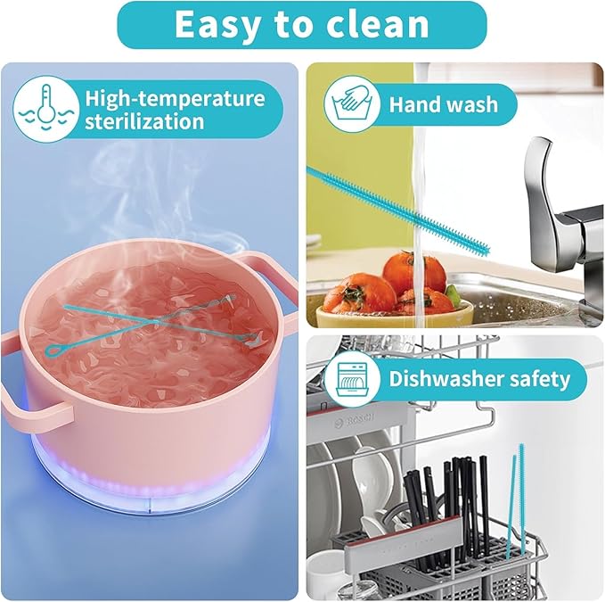 Replacement Straw for Stanley Tumbler 40 oz, 12 inch Tritan Extra Long Straws for Stanley Cup, 6 Pack Reusable BPA-free Straws w/1 Silicone Cleaning Brush, Dishwasher Safe Drinking Accessories, Clear