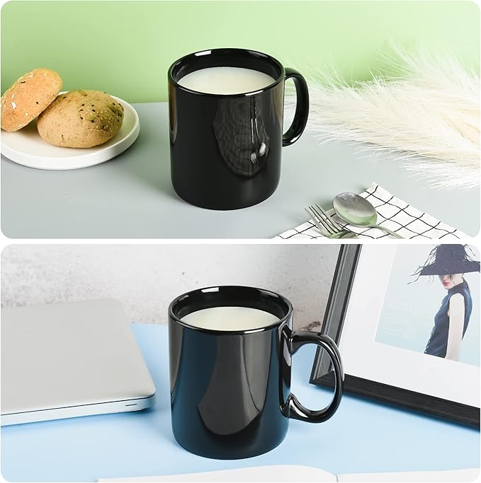 29oz Extra Large Ceramic Coffee Mug with Handle for Office and Home (Black)