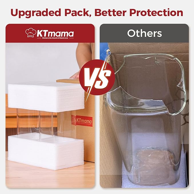 Airtight Glass Storage Canister with Lids, Kitchen Pantry Storage Jar with Labels, Food Storage Container for Sugar Tea Coffee Beans Snacks (2 pack 1.6qt)