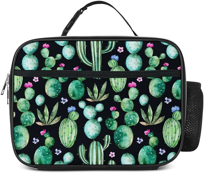 Cactus Lunch Box Insulated Reusable Lunch Bag Tote Cooler for Women Men Boy Girl School Work Office Picnic