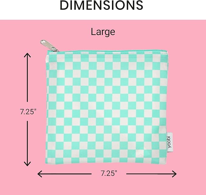 Yoobi Reusable Snack Bags – 3 Brightly Colored Food-Safe Lunch Bags in Various Sizes – Fun for Kids & Adults