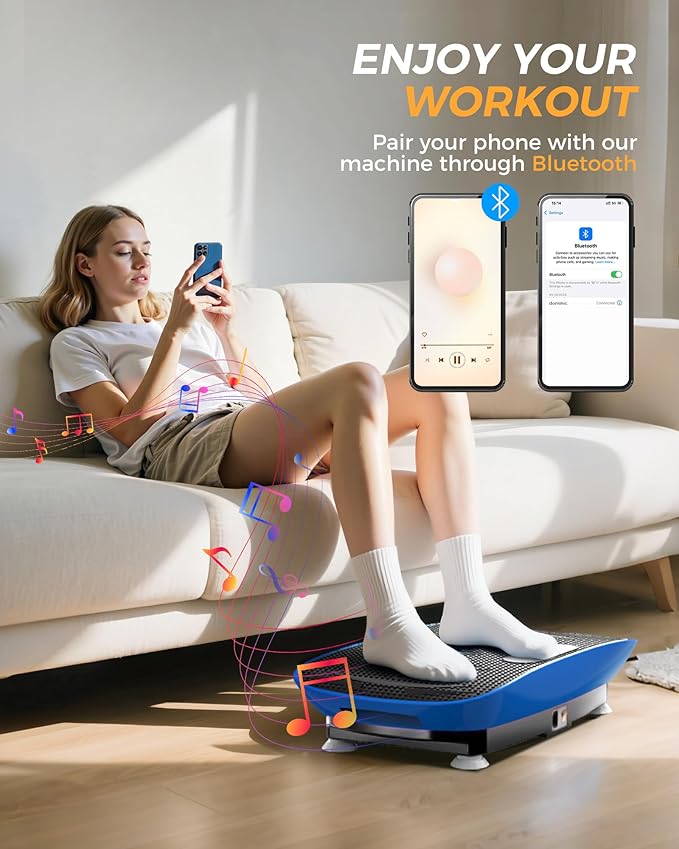 Vibration Plate Exercise Machine, Fitness Platform Shaking Full Body, Vibration Plate for Lymphatic Drainage,Motor Speed Control , Home Training Equipment for Weight Loss & Toning