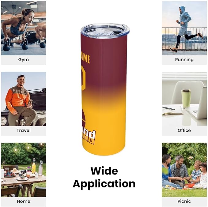 Custom Tumblers Stainless Steel Cup Personalized Basketball Insulation Travel Mug Add Your Name Number 20 oz Fans Gift for Men Women