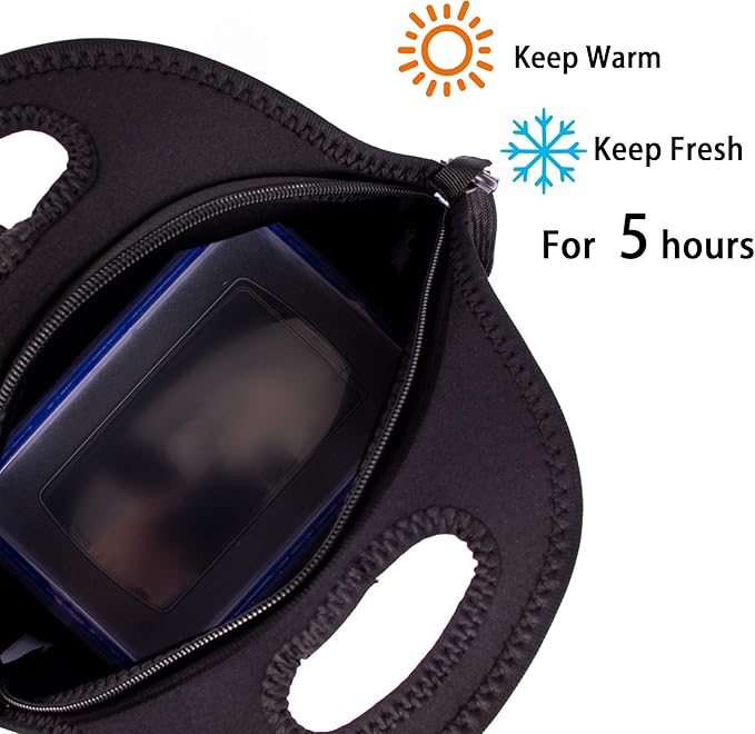 Portable Cooler Bag Bass Fishing Lure And American Flag Lunch Box Package with Adjustable Strap for Boys Teens Work Travel and Picnic