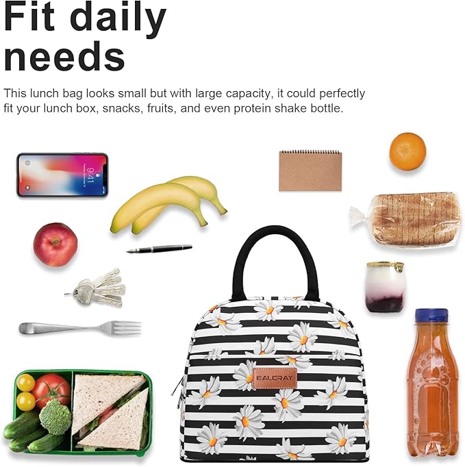 BALORAY Lunch Bag for Women Men Insulated Lunch Box for Adult Reusable Lunch Tote Bag for Work, Picnic, School or Travel