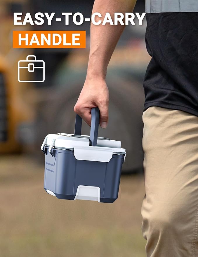 Rechargeable Heated Lunch Box for Men, 1.3L Cordless Electric Lunch Box for Adults with Scheduled Heating, Portable Food Warmer with Large Bag, Cutlery, Removable Divider