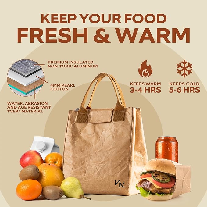 VonNova Women’s Insulated Lunch Bag with Premium 4mm Cooler Insulation, Cute Large 7L Lunch Tote for Office, Durable Small Lunch Box for Women, Stylish Lunchbox for Adults, Teens, Nurses, Teachers