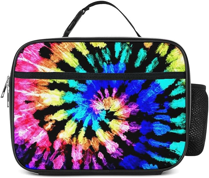 Tie Dye Lunch Box Insulated Reusable Lunch Bag Tote Cooler for Women Men Boy Girl School Work Office Picnic