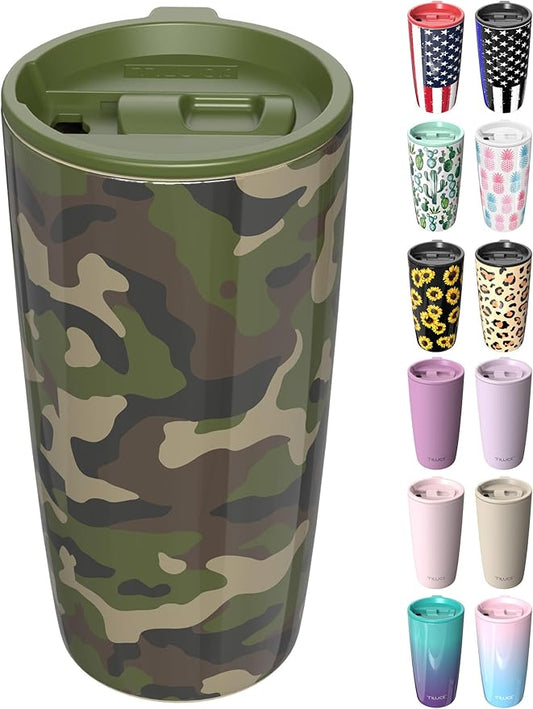 TILUCK 20 oz Tumbler with Leak-Proof Lid, Vacuum Insulated Stainless Steel Coffee Mug, Double-Walled Travel Tumbler for Hot and Cold Drinks(Camouflage, 20oz)