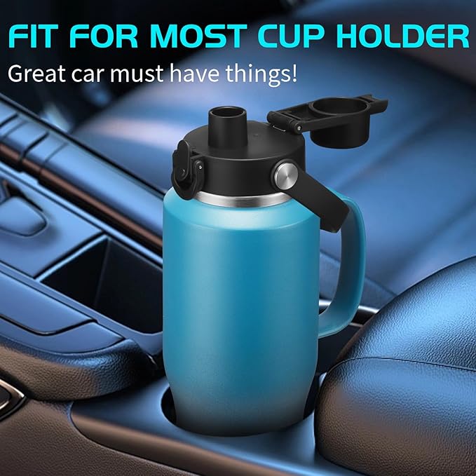 32 40 OZ Insulated Water-Bottle with Handle - Straw & Chug Lid, Strap Carrier Bag & Protective Boot, Stainless Steel Coffee Travel Tumblers, Leak-Proof, Skinny Flask Fit in Car Cup Holder