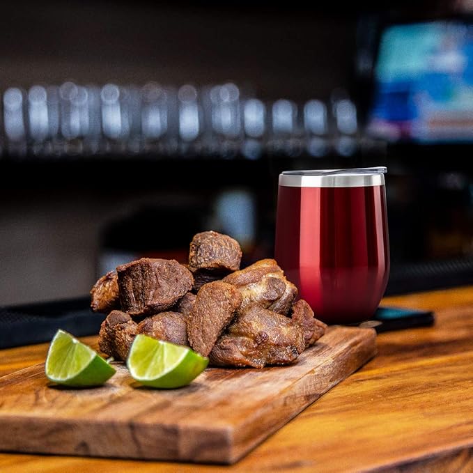 MEWAY 12oz/4 Pack Wine Tumbler Glasses with Lid - Stemless Double Wall Vacuum Stainless Steel Travel Tumbler - Keeping Cold & Hot for Wine,Coffee,Cocktails,Gifts (Burgundy,Set of 4)