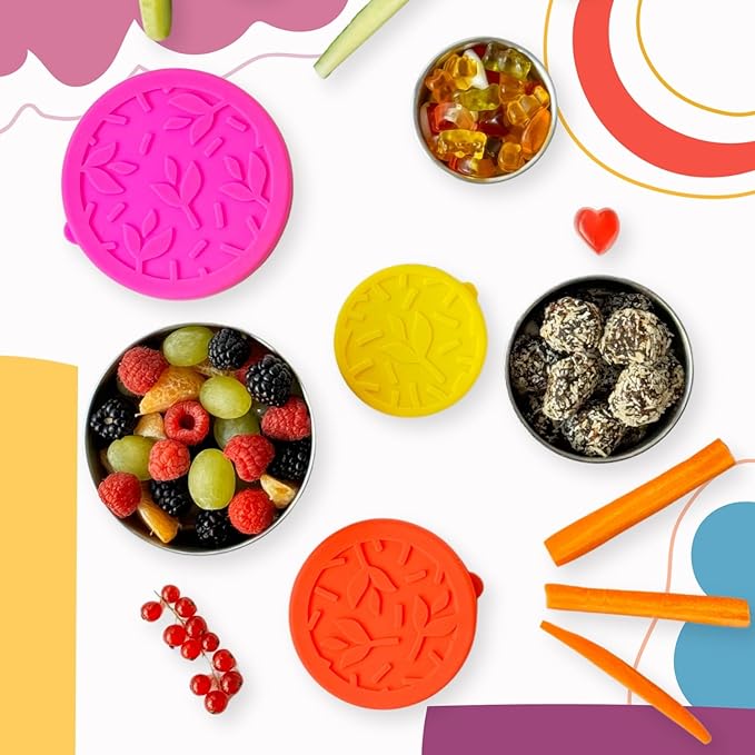 TAVVA 2 X 12 oz Containers with Lids - Leakproof w/Silicone Lids - BPA Free - Dishwasher & Freezer Safe - Portable & Reusable - Stainless Steel Snack Containers 12oz