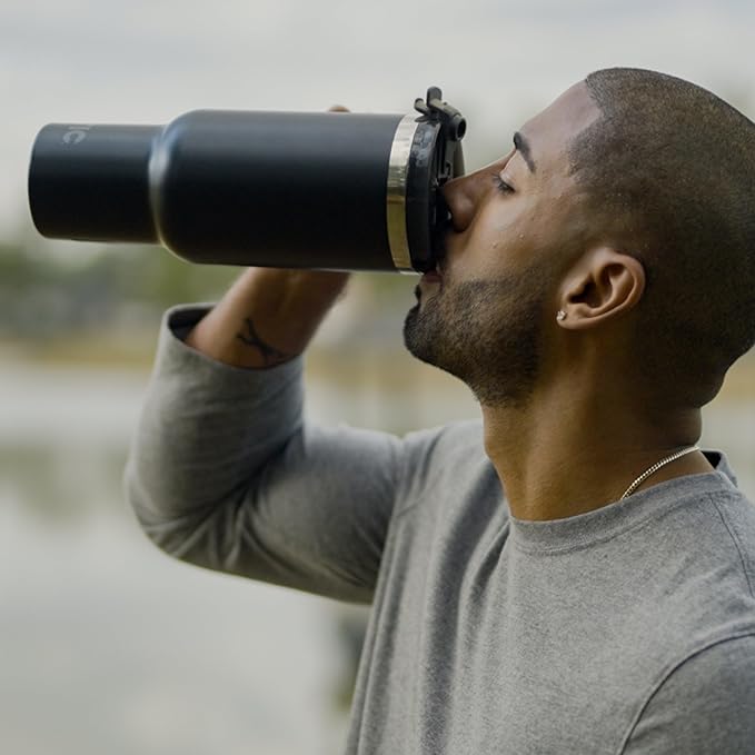 RTIC 30 oz Road Trip Tumbler Double-Walled Ceramic Lined InsulatedStainless Steel Portable Travel Coffee Mug Cup with Lid, Handle and Straw, Snowy Peak